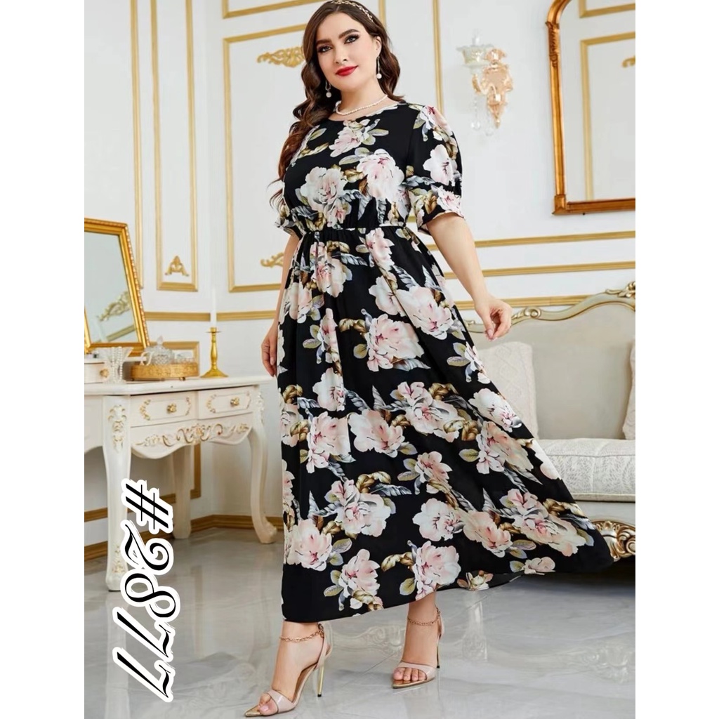 Floral maxi dress top shopee