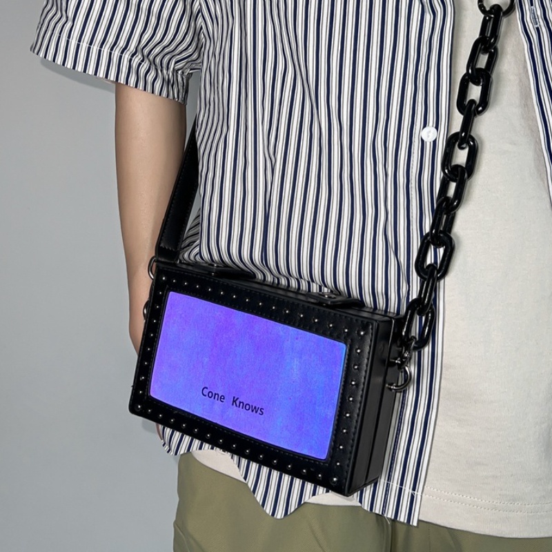 Pu Leather Hard Case Men Sling Bag Messenger Bag Shoulder Bag Korean Fashion Big Capacity Crossbody Bag for Men Birthday Gift