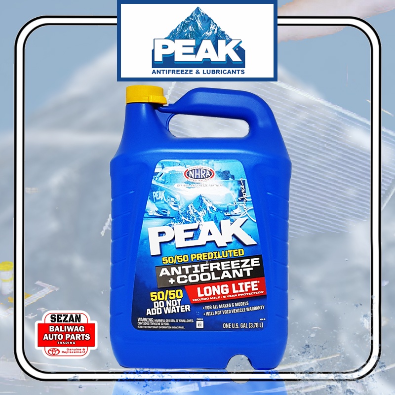 PEAK LONG LIFE COOLANT ANTIFREEZE 50/50 PREDILUTED 3.78 LITERS PEAKGLN