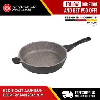 Carl Schmidt Sohn K2 Nonstick 11 Die-Cast Aluminum Deep Dish Fry Pan in Brown/Black