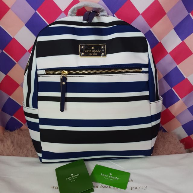 Kate spade striped backpack hot sale