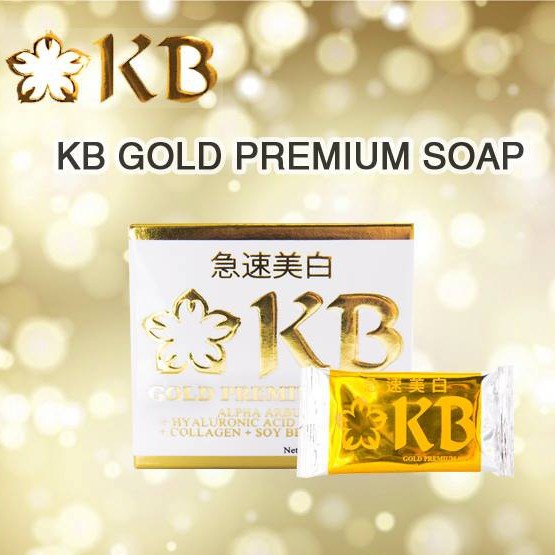 KB Gold Premium Soap Alpha Arbutin Hyaluronic Acid Kojic Acid