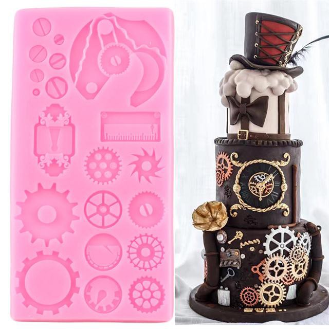 Steampunk Gear Silicone Molds Baby Birthday Cake Decorating Tools ...