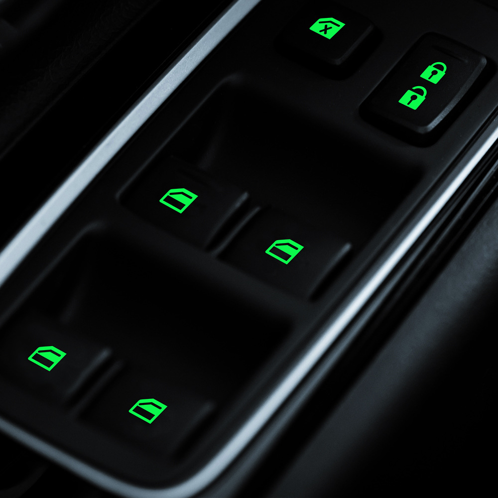 Car Window Door Switch Button Luminous Sticker Set/Control Panel ...