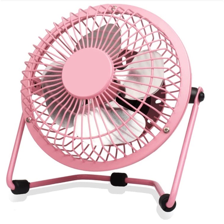 100 Original Lucky Mini USB Table Desk Personal Fan Metal Design, Quiet Operation 4' USB Cable