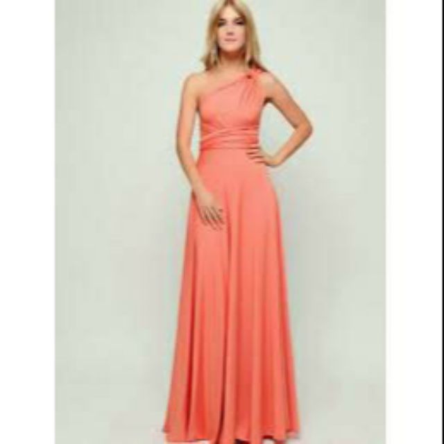 Buy Peach Coral Infinity Dress, Multiway Dress 