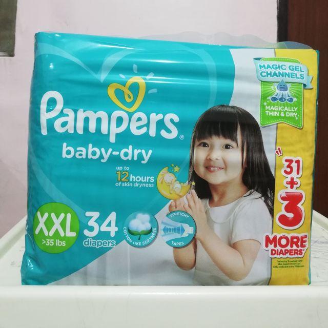 Pampers Baby Dry Taped Diapers Medium - 34s