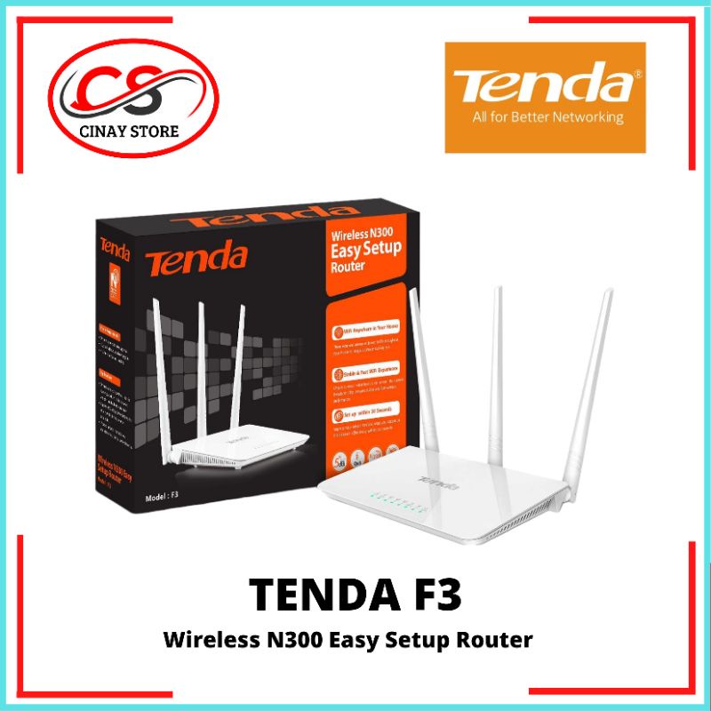 Tenda F3 Wireless Router 300Mbps 3 Antennas | Shopee Philippines