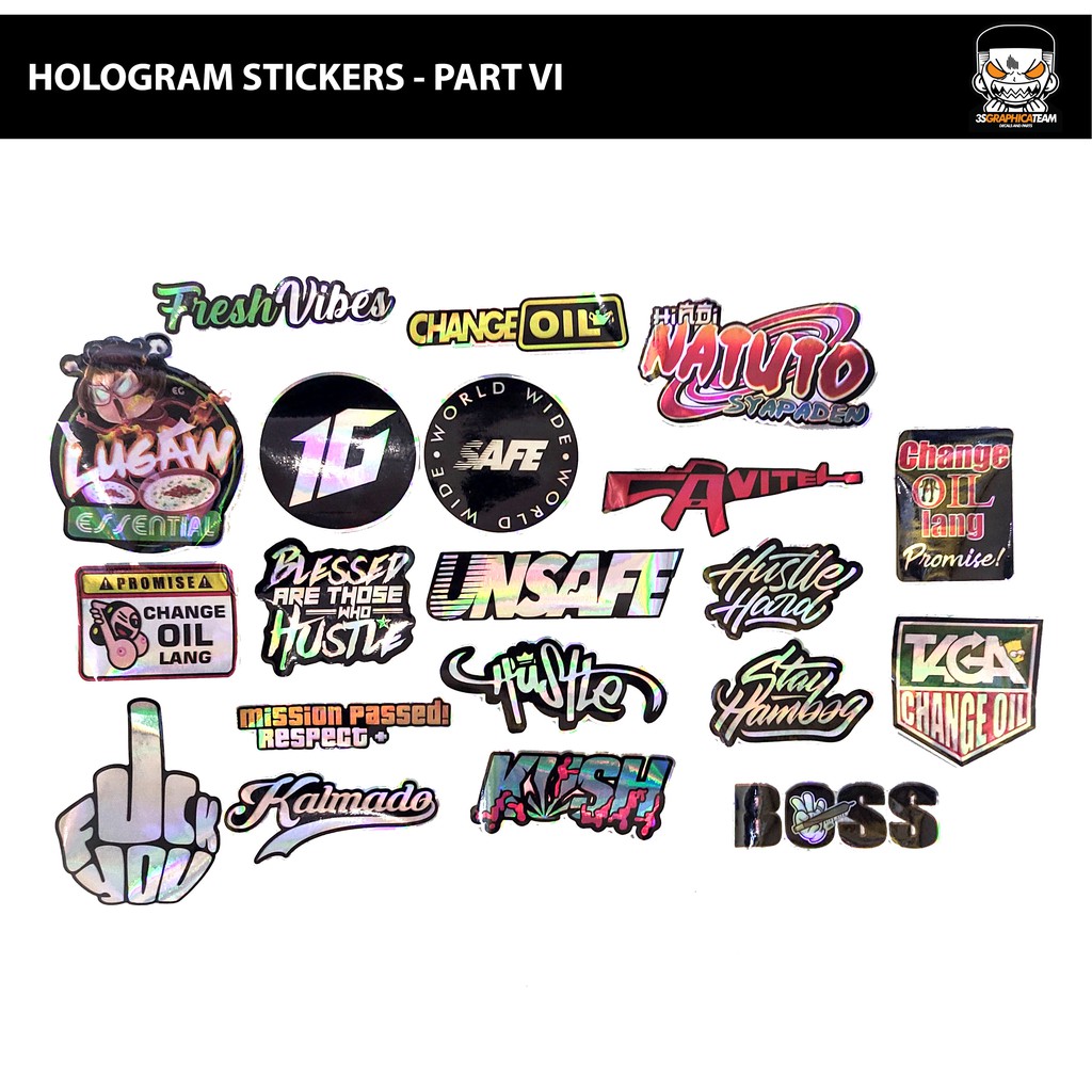 Hologram Motorcycle Car Sticker Helmet Visor Decals PART VI SAFE BADGE