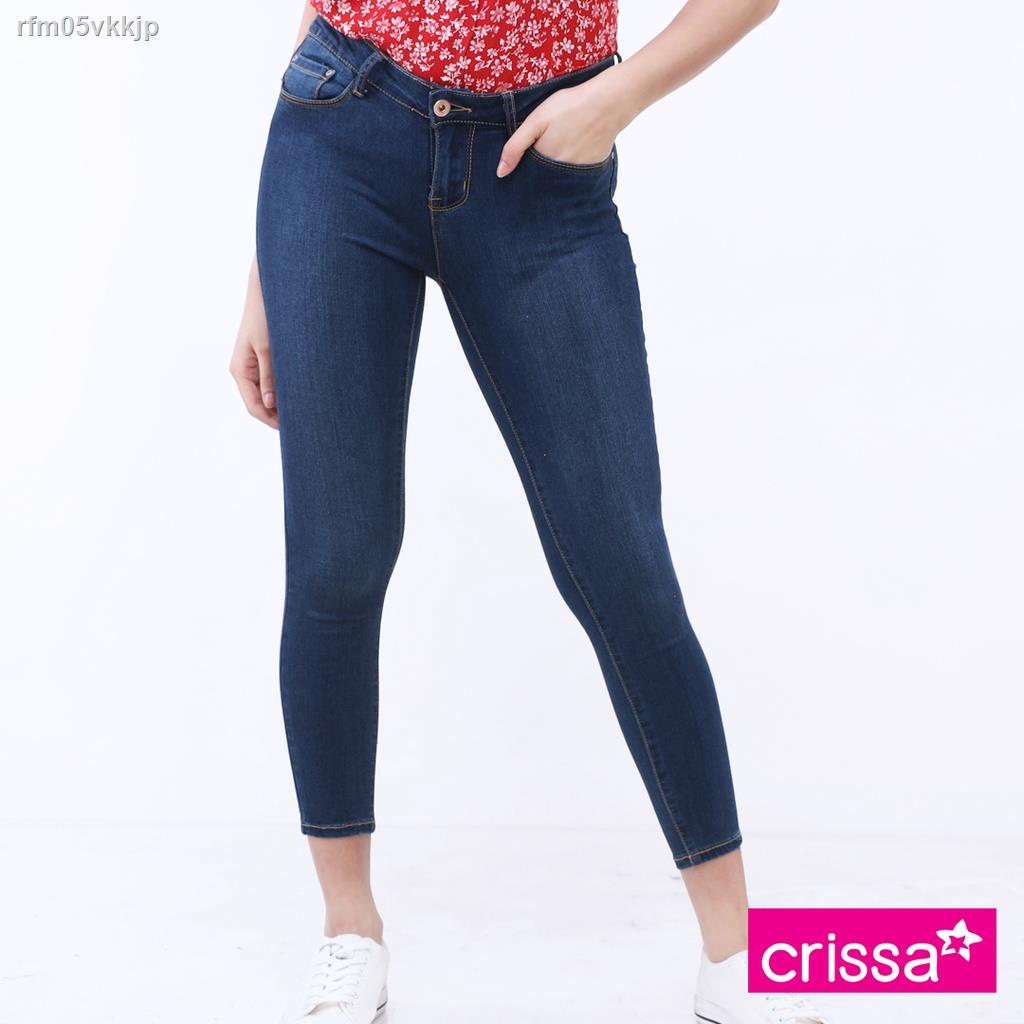 jeans Crissa Skinny Cropped Jeans COLB210015 (Dark Wash/Hs) Shopee