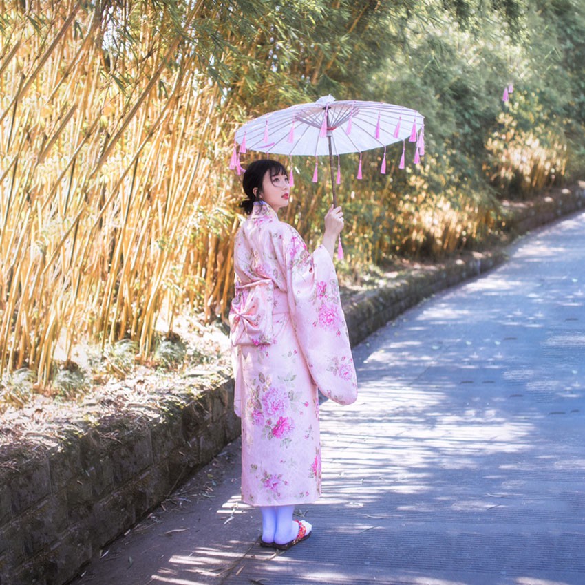 Japanese traditional cos sleeve shaking women's awakening kimono formal ...
