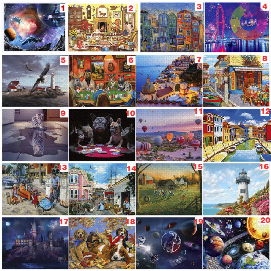 100 Jigsaw Puzzle Models 1000 Pieces Sharp Colors Thick Pieces Adults ...