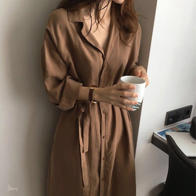 brown dress korean Summer Days Brown & Rose Abstract Animal Print Korean Silk Dress