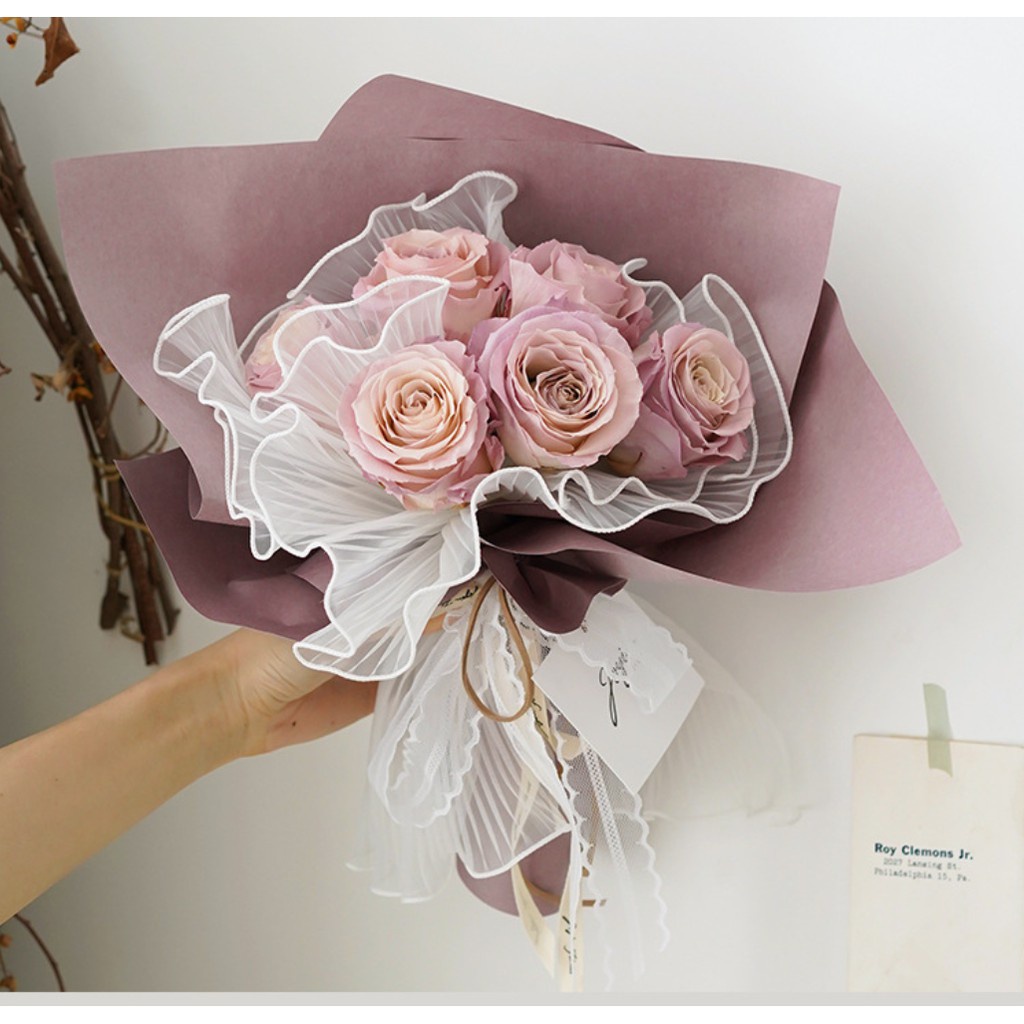 4M 30cm bag Korean Wave Yarn Flower Bouquet Packaging Mesh Wrapping Paper Material Rose Yarn Mesh Shopee Philippines