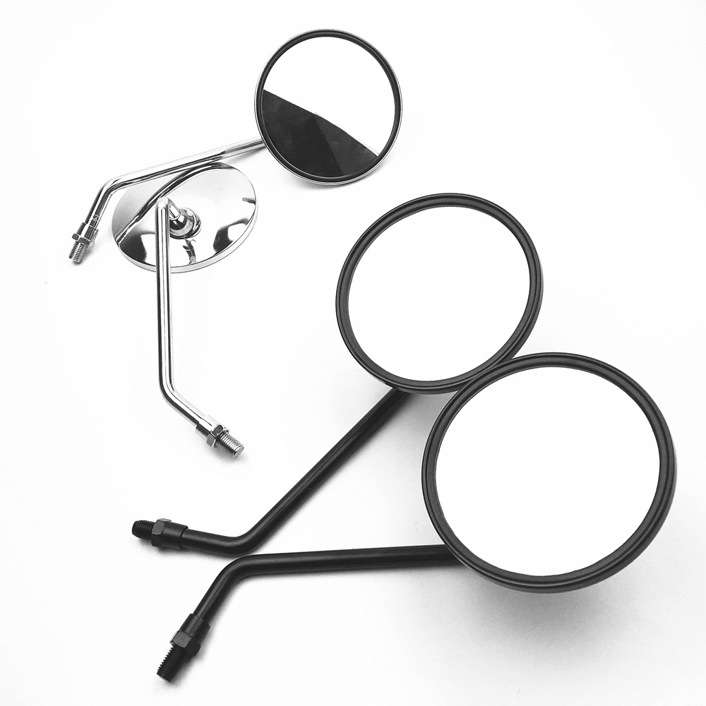 TD motoUniversal motorcycle mirrors chrome round mirror motorcycle long