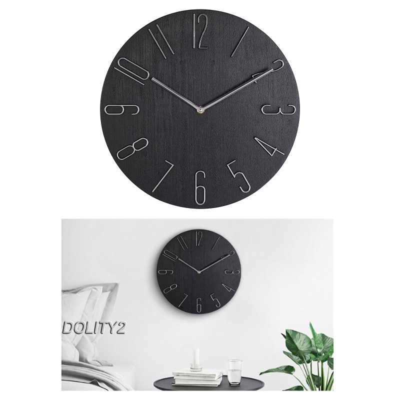 [DOLITY2] 35cm Wall Clock Modern Minimalism Hanging Watch Wood Elegant ...