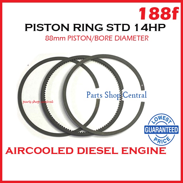 Piston Ring 188F/188FA, 14HP, 16HP, 16.5HP for aircooled diesel engine ...