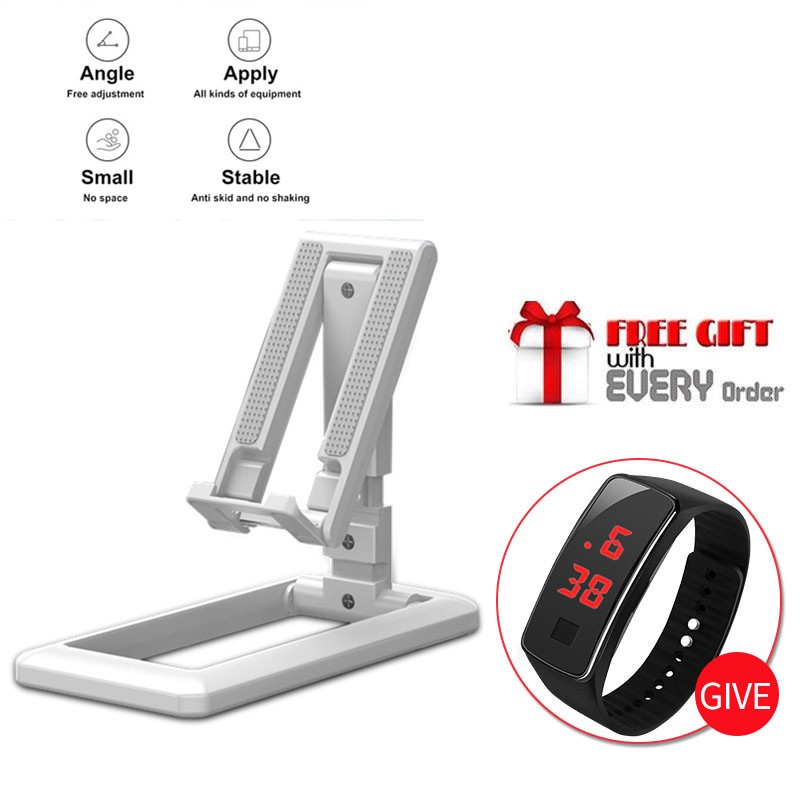 COD Good Quality Adjustable Cellphone Desk Stand Holder (white) With ...