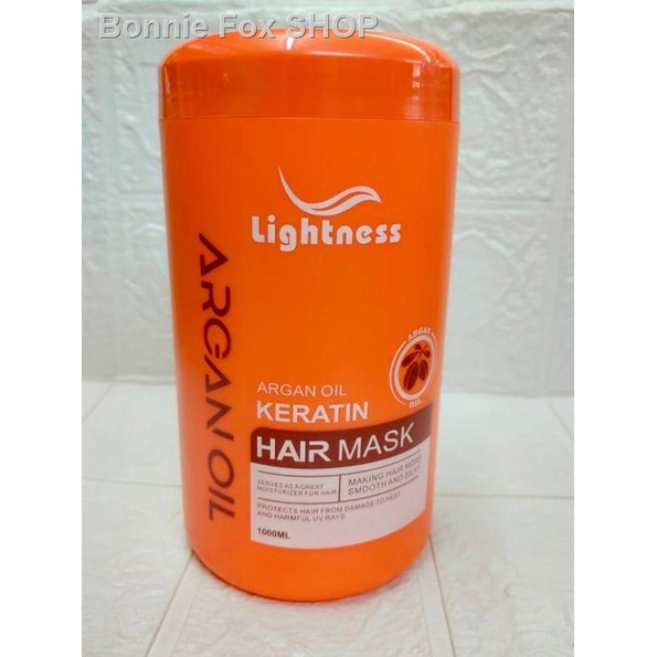 Lightness keratin Argan OiL hairmask 1000mL(hair treatment) Shopee