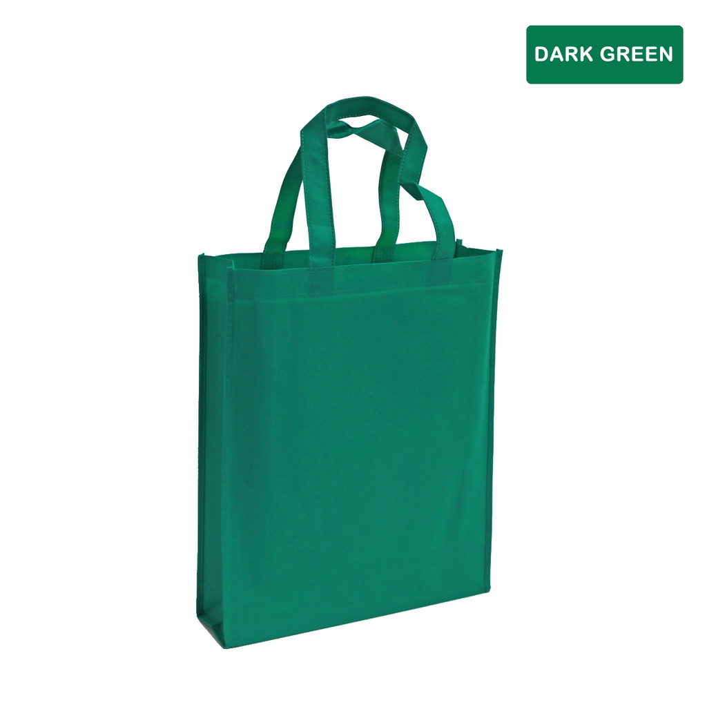 Wap Green 20pcs pack Eco Bag Tote Bag Plain Reusable Shopping PT Bag Seasonal HandBag Packaging Bag