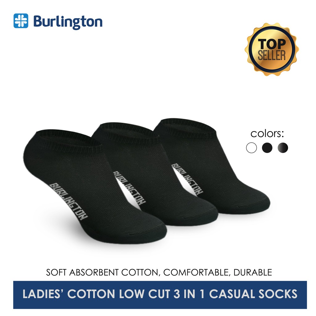 Burlington Ladies' Cotton Lite Casual Low Cut Socks 3 pairs in a pack