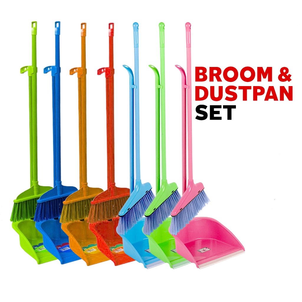 COD Broom and Dustpan Set Dust Pan with Handle Cleaning Brush Broom ...