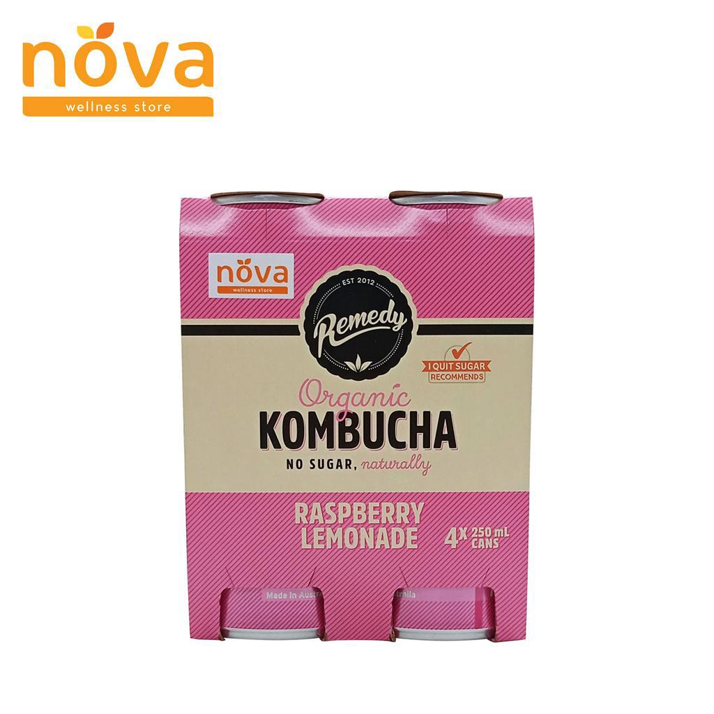 Remedy Organic Kombucha Raspberry Lemonade 4 x 250ml cans (pack
