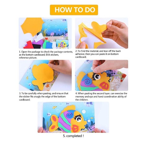 KUUQA DIY Cartoon 3D EVA Foam Sticker Puzzle Kids Art Craft Gift ...