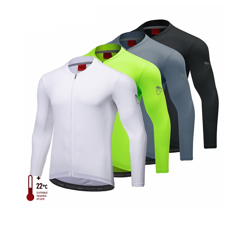 Santic Men Cycling Jersey Long Sleeves Fit Comfortable UV-Protection ...