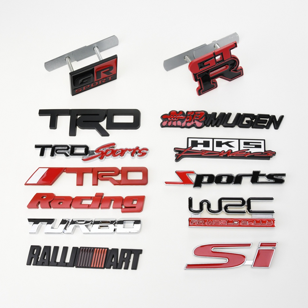 Car Front Hood Grille Emblem Metal Badge TRD GR MUGEN RALLIART HKS GTR ...