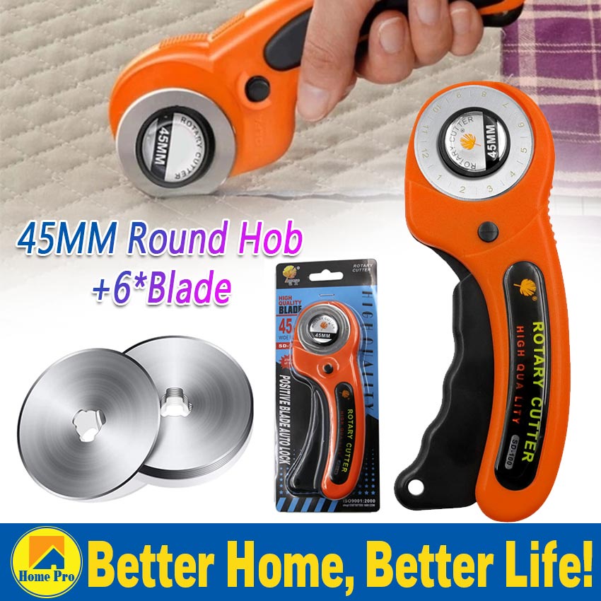 45MM Rotary Cutter Kit Tailor Scissors Cutting Wheel Patchwork Hob