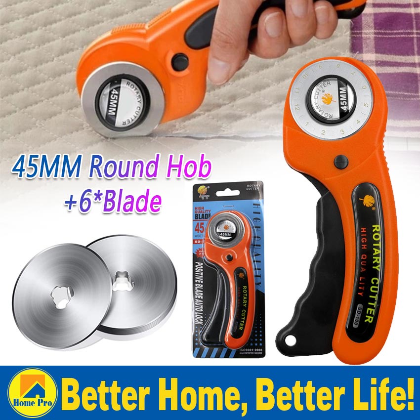 45mm Rotary Cutter Kit Tailor Scissors Cutting Wheel Patchwork Hob