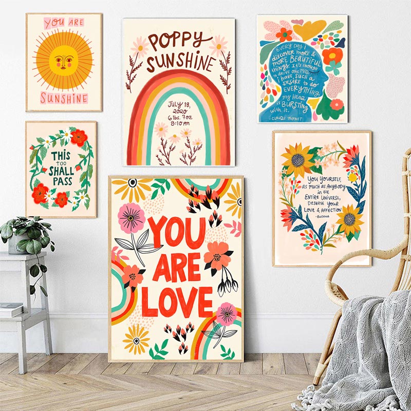 inspirational-quotes-poster-art-boho-nursery-color-canvas-painting