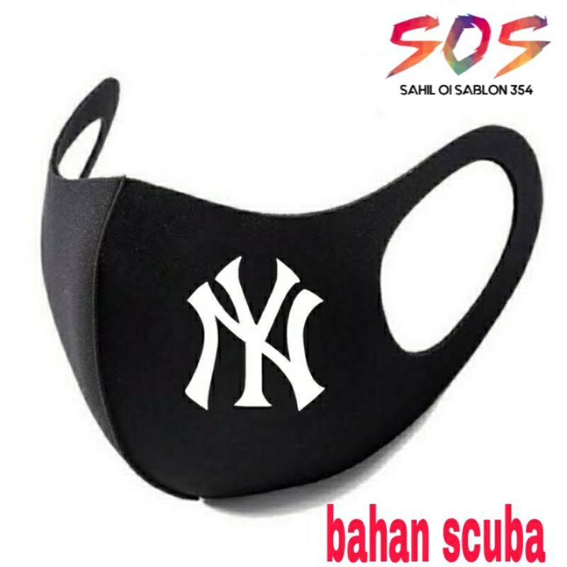 NEW YORK YANKEES NY mask black mask 3-layer cloth/ply/SCUBA children ...