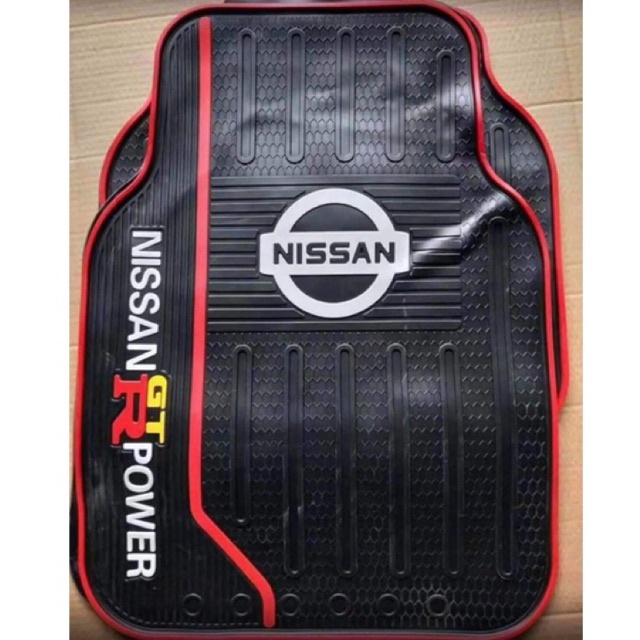 Universal car matting Nissan white logo rubberized 5in1 Shopee