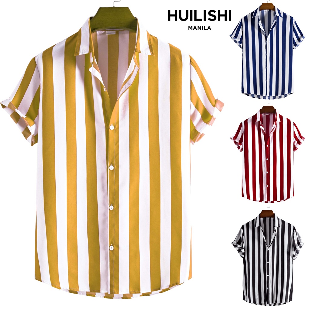 HUILISHI Korean Quality Stripe Polo for Men | Shopee Philippines