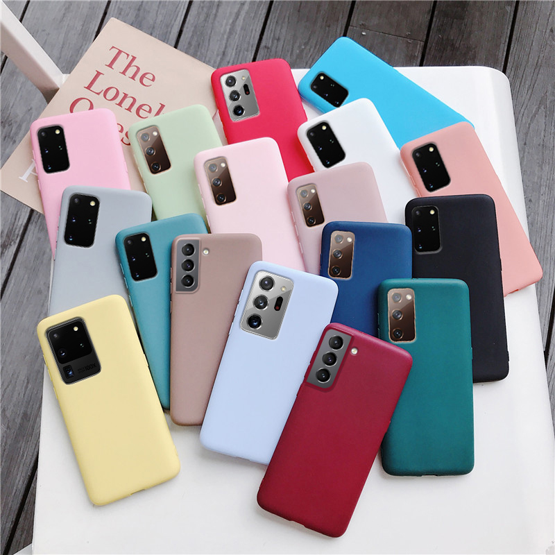 Samsung Galaxy S21 Plus S21 Ultra Casing Candy Color Soft TPU Ultra Slim  Thin Luxury Fashion Phone Case Cover