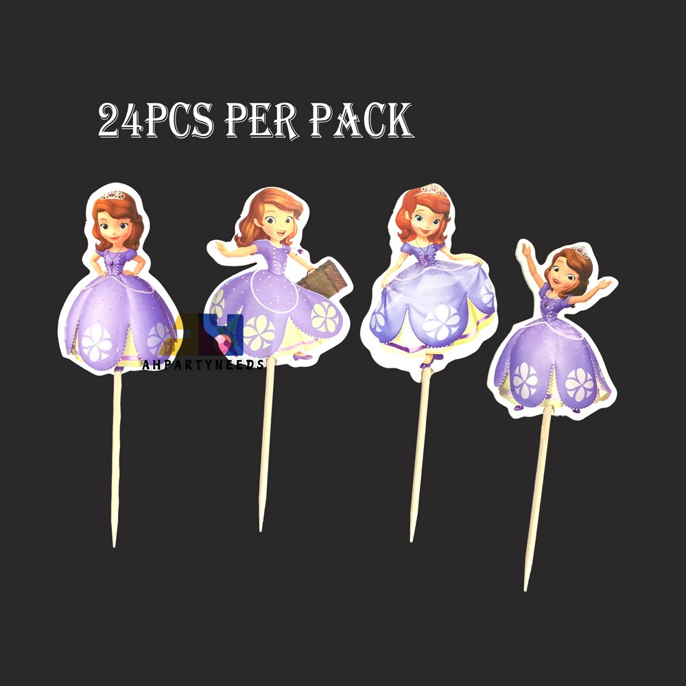 sofia the first toothpick cupcake topper 24pcs/pack decoration cupcake ...