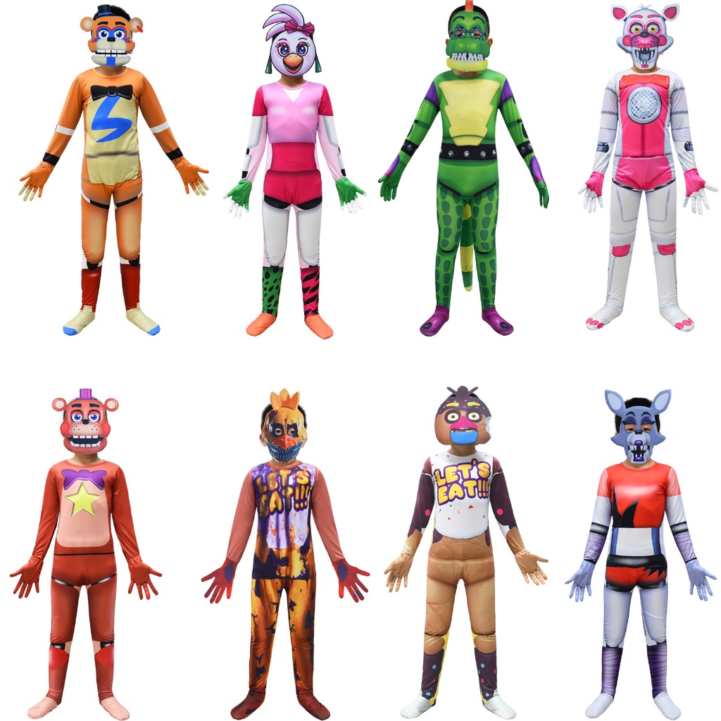 Scary Game Five Nights At Freddy Cosplay Costume Jumpsuit with Mask Fnaf  Freddyed Anime Birtyday Gift for Kids Halloween Suit | Shopee Philippines