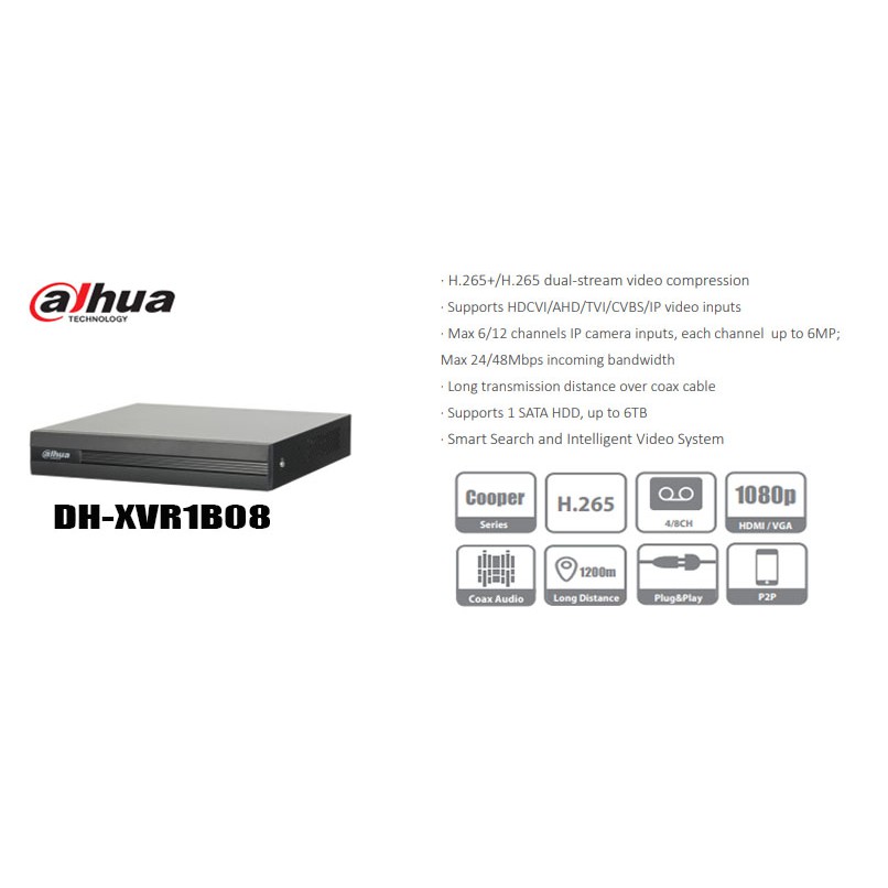 DAHUA DIGITAL VIDEO RECORDER (DHXVR1B08) Shopee Philippines