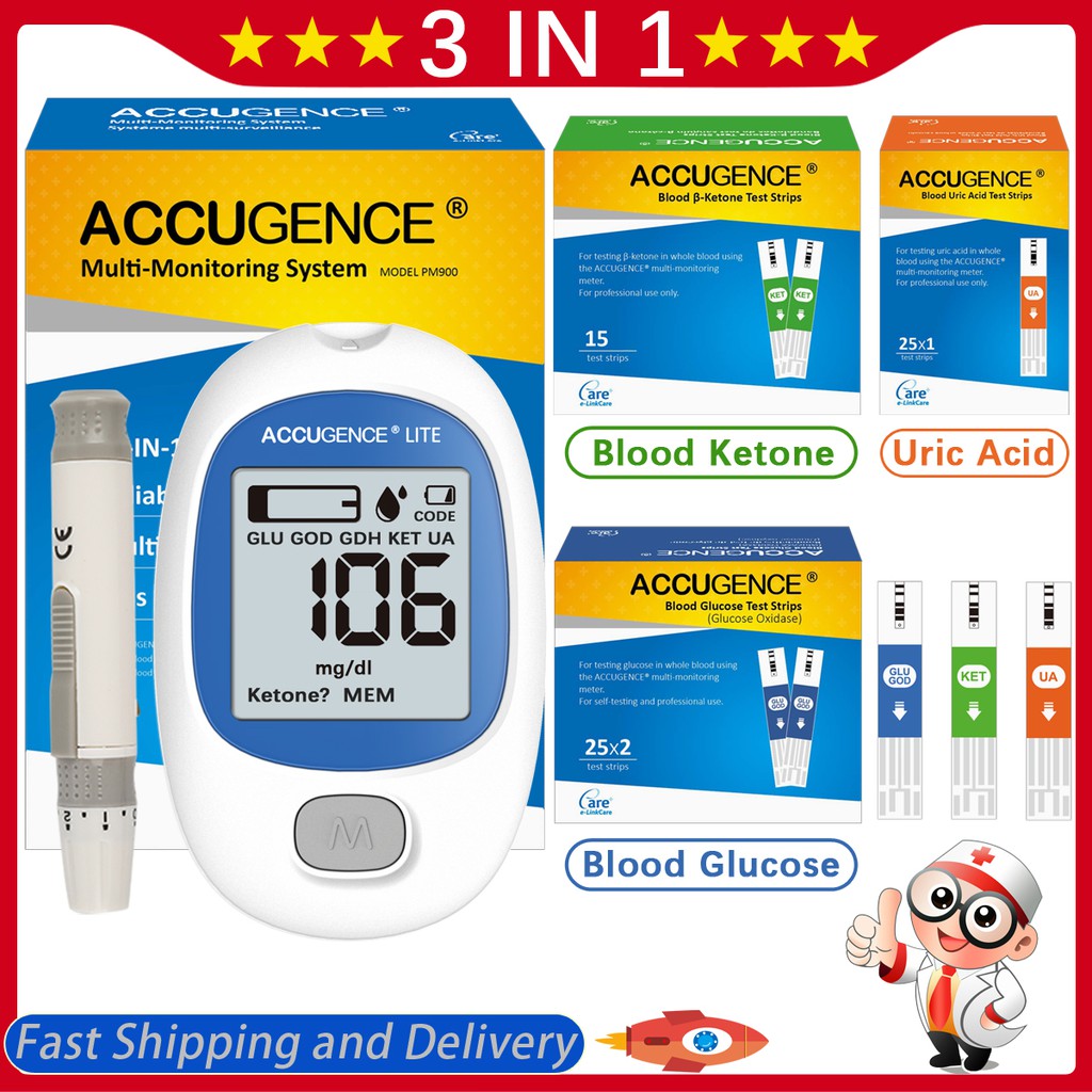 English Manual Household 3in1 Multi-function Blood glucose Uric acid ...