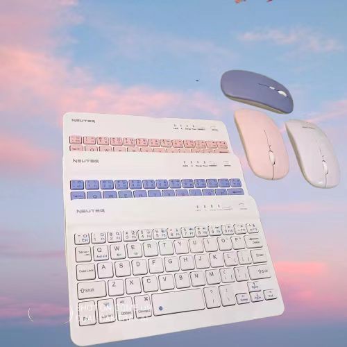 7 inches wireless rechargeable bluetooth keyboard with mouse battery ...