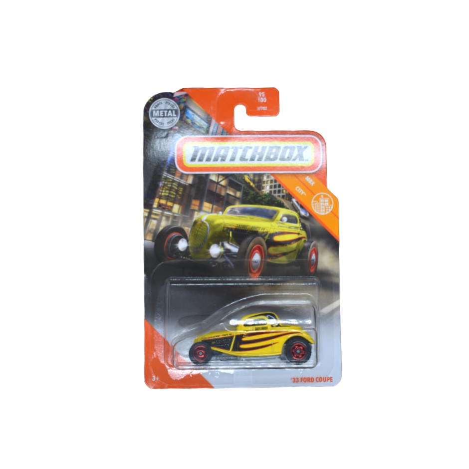 Voiture Miniature Matchbox '33 Ford Coupé - MBX City 2020 - Jaune Neuve Sous Blister