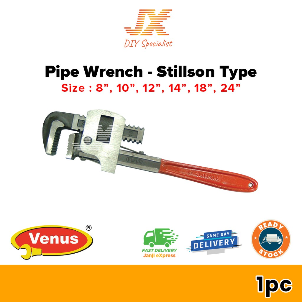 VENUS Pipe Wrench Stillson Type 8” 10” 12” 14” 18” 24” | Shopee Philippines