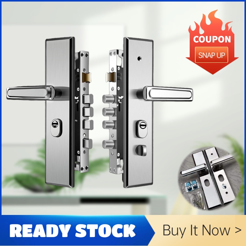 4 Latch Main Doorknobs Doors Lock set Sus304 Stainless steel panel ...