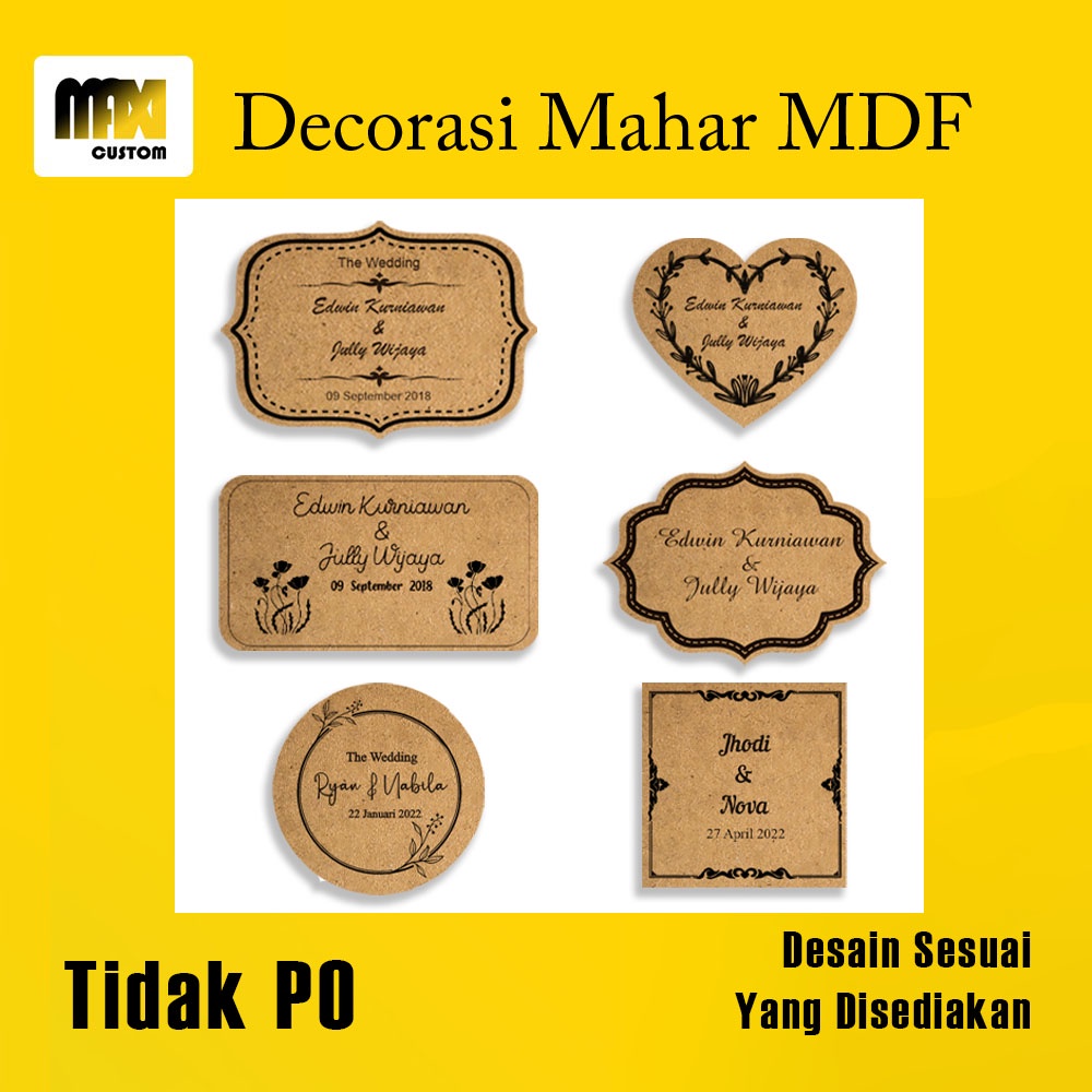 KAYU Custom Wooden Names Decorating Mahar / scrabbook / wooden name ...