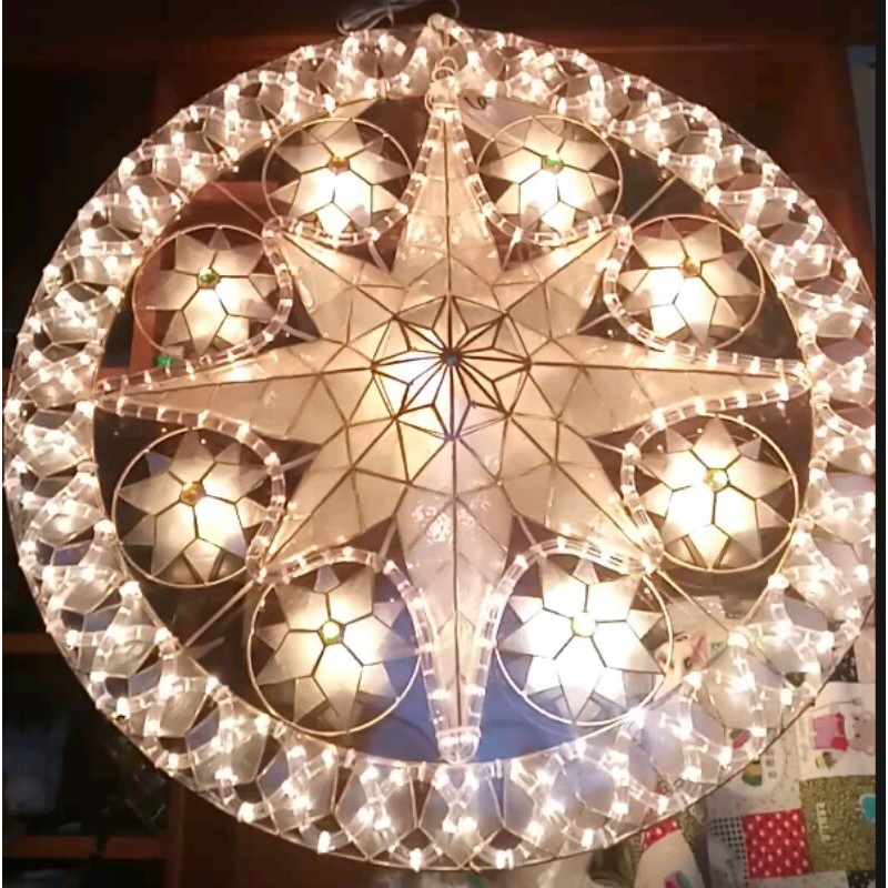 24 inches Capiz Christmas Parole Lanterns Plain Warm White | Shopee ...