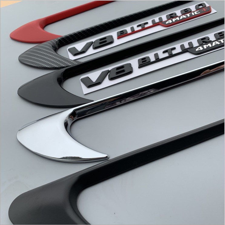 Benz AMG Fender Pull Back Label Air Knife Carbon Fiber Pattern Side ...
