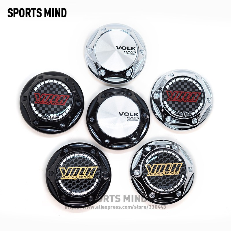 4PCS/lot 68/64MM Car Wheel Center Caps for VOLK Racing Wheel Emblem ...