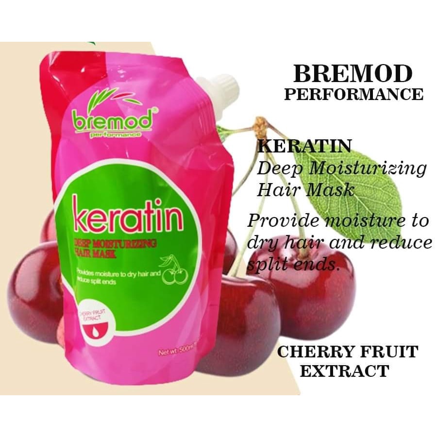 BREMOD Keratin Deep Moisturizing Hair Mask Cherry 500ml Shopee